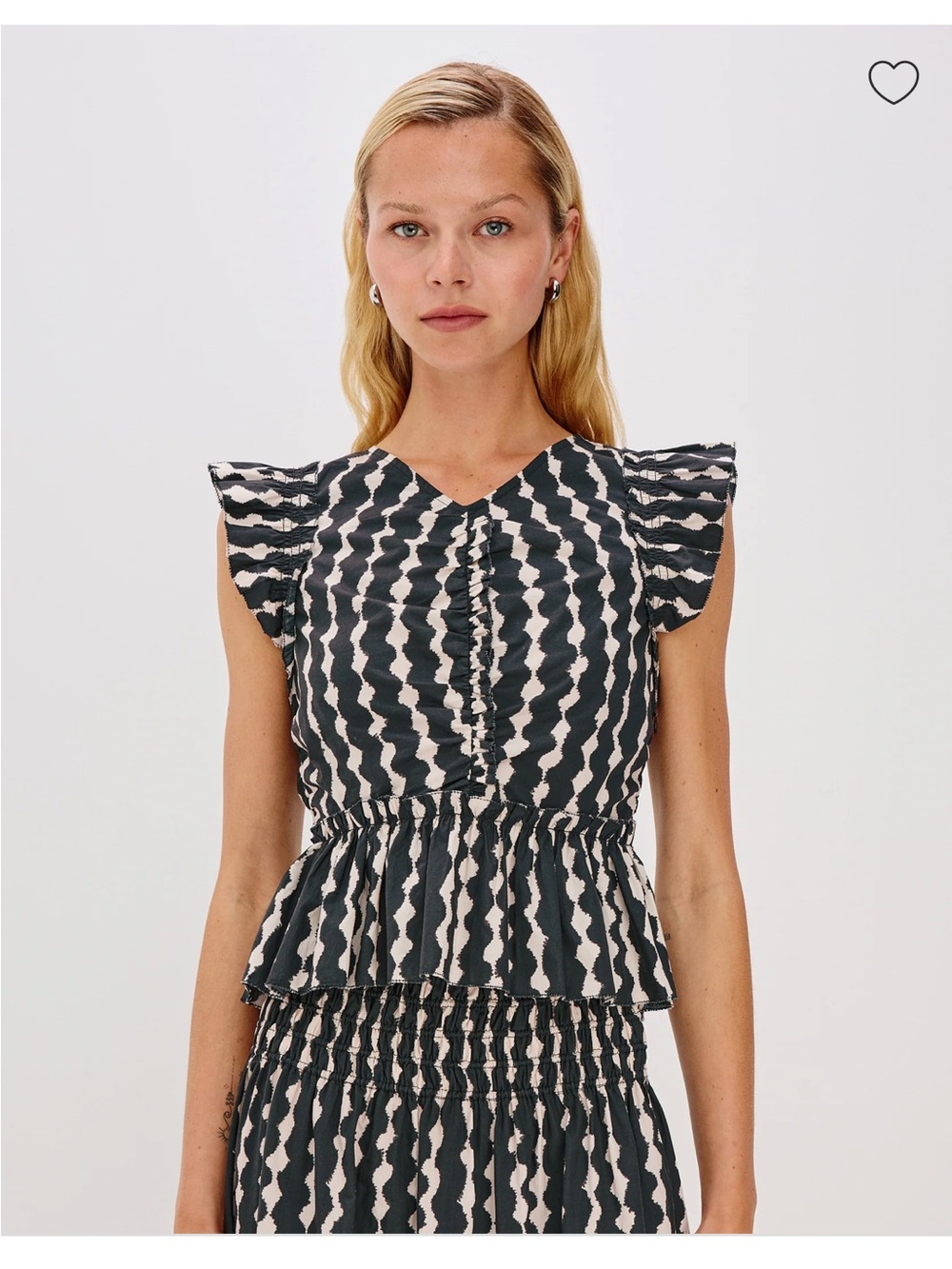 Rails Cali-Painted Noir Peplum Top - Black & Cream. NWT size S. $95.